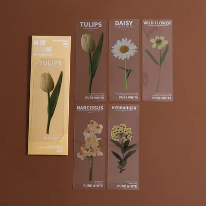 doculassy-pvc-retro-flower-leaves-series-transparent-bookmarks