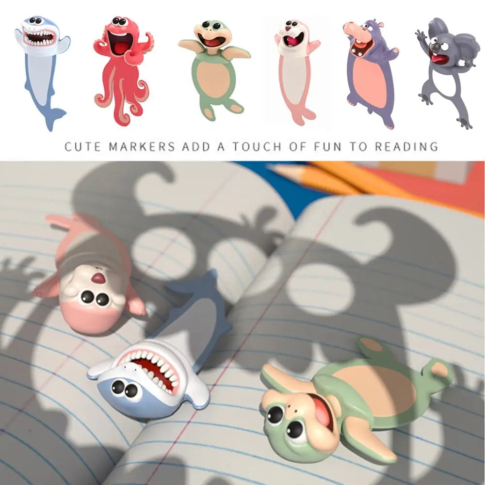 creative-3d-stereo-cartoon-sea-animal-bookmarks