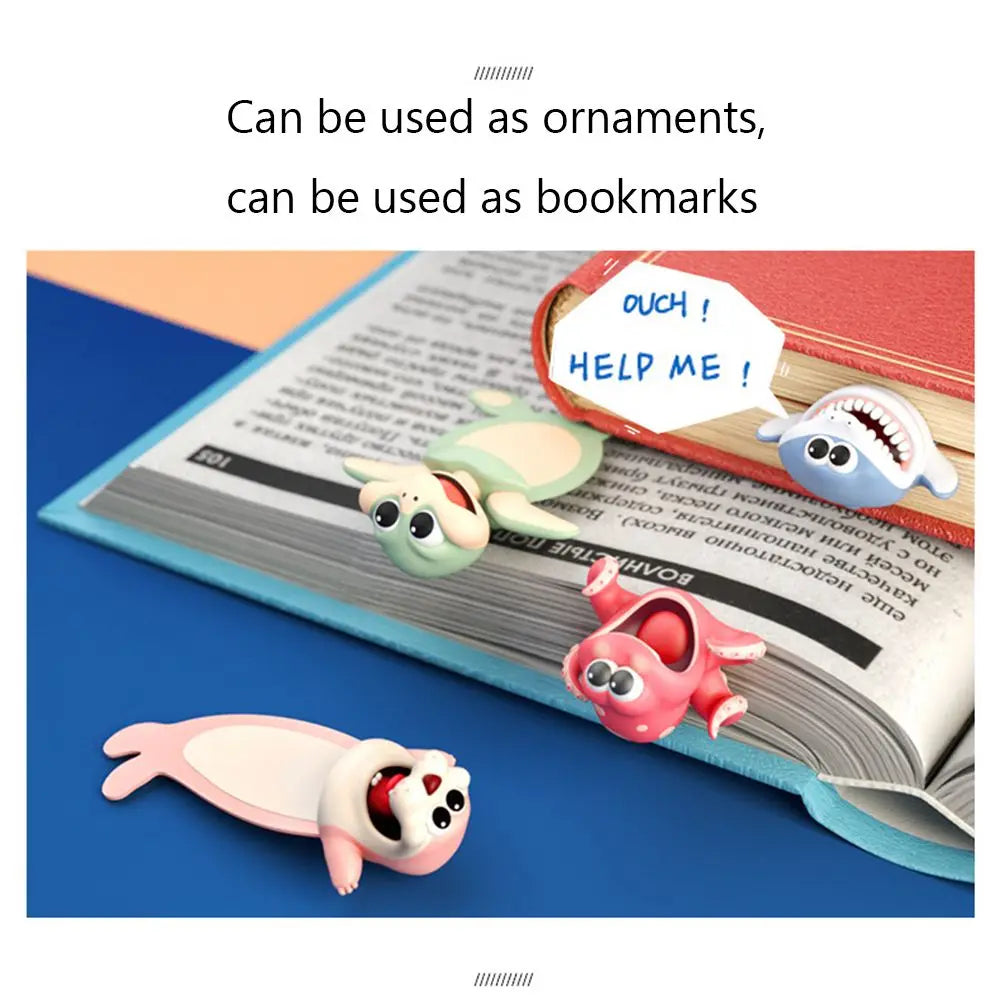 creative-3d-stereo-cartoon-sea-animal-bookmarks