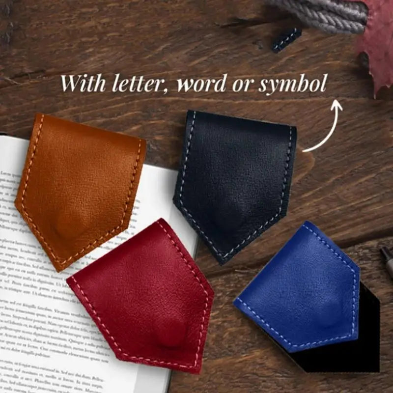 handmade magnetic leather bookmark