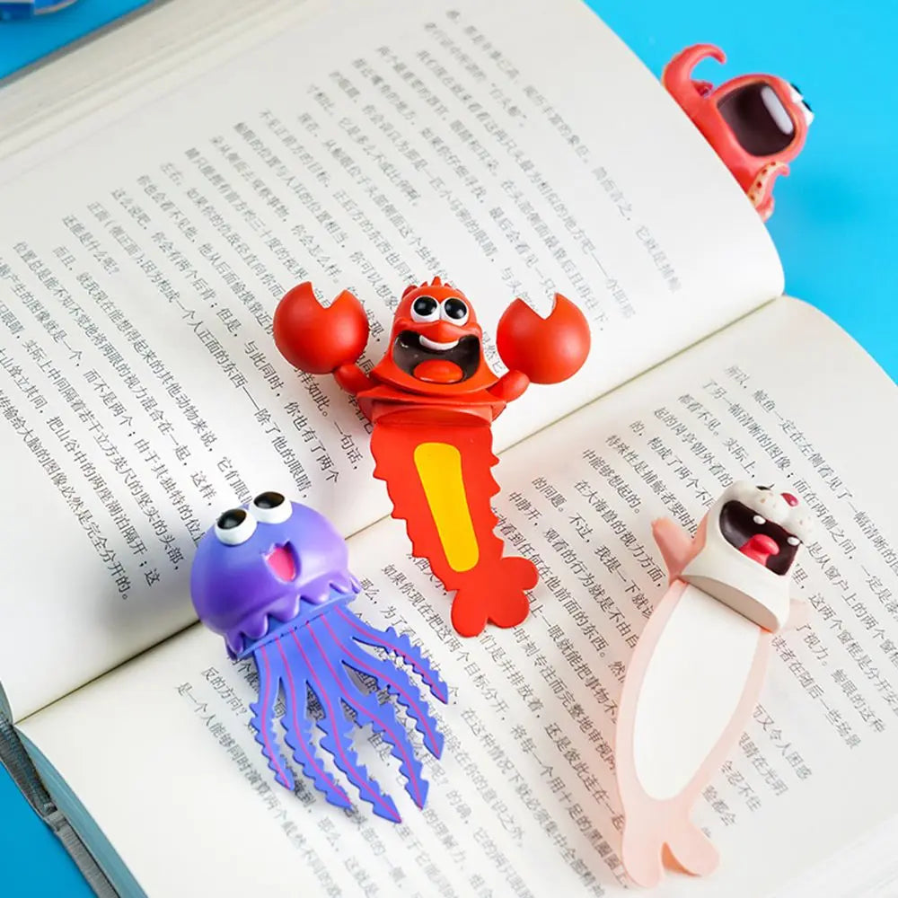 cartoon-sea-animal-bookmarks-pvc-3d-octopus-lobster-design